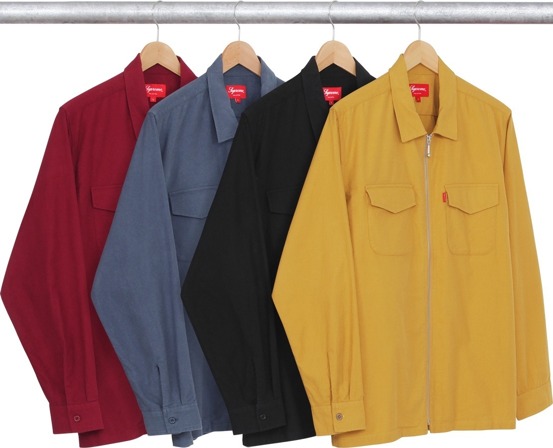 Solid Flannel Zip Up Shirt